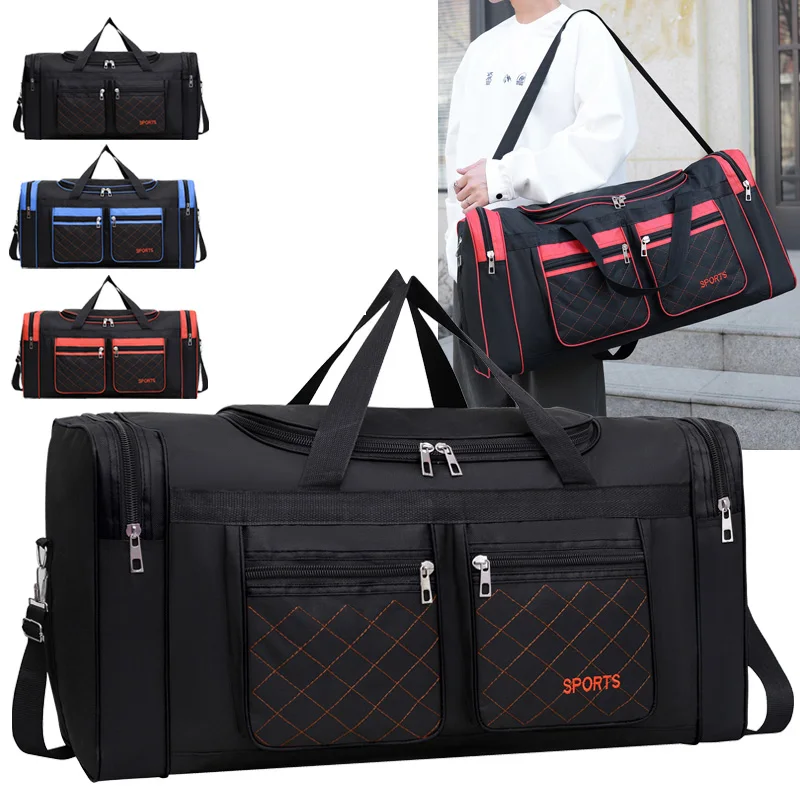 Bolsas de viaje de gran capacidad para hombre, bolsa de lona de nailon, bolsas de equipaje de mano, bolso de gimnasio para fin de semana, bolsas