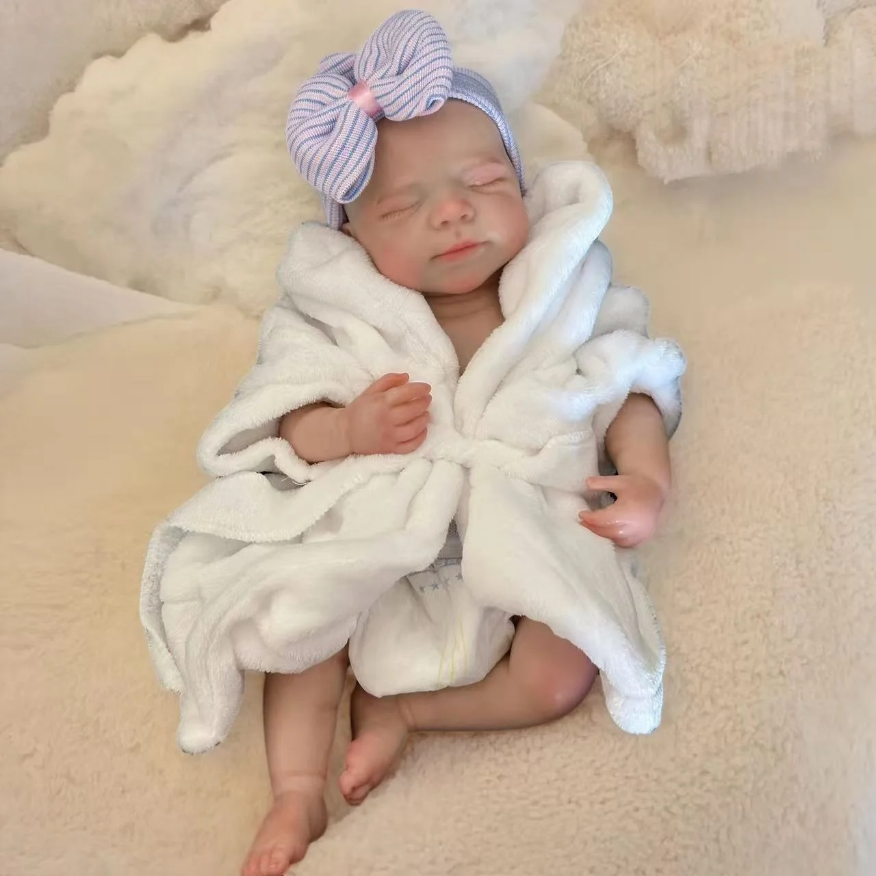 1PC/One More Outfits 18Inch Open Mouth Pascale Soft Silicone Bebe Reborn Girl Doll With Painted Skin Lifelike Newborn Girl Doll
