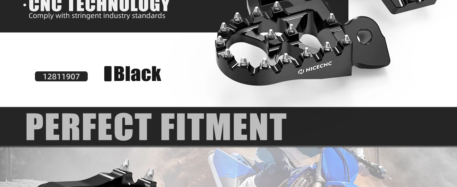 NICECNC für Yamaha YZ250 1998–2023, geschmiedete Motorrad-Fußrasten, Fußstützen für Yamaha YZ125 1997–2023, YZ250F, YZ450F, Aluminium – Detail 2