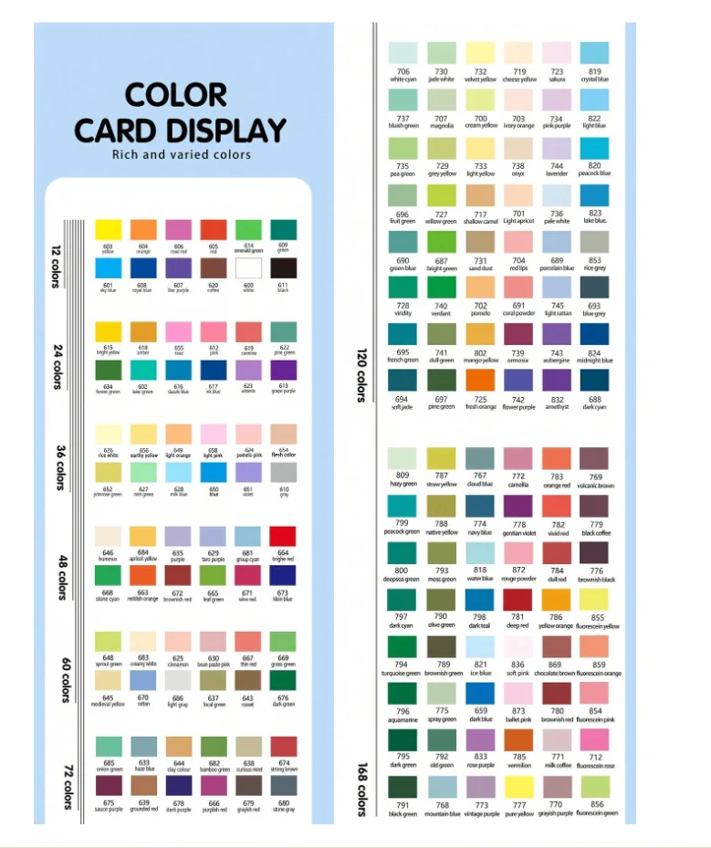 12-168 Colors Acrylic Paint Pens Markers Brush Tip Paint Markers For Rock Painting Wood Canvas Stone，Christmas Card,GN.8101