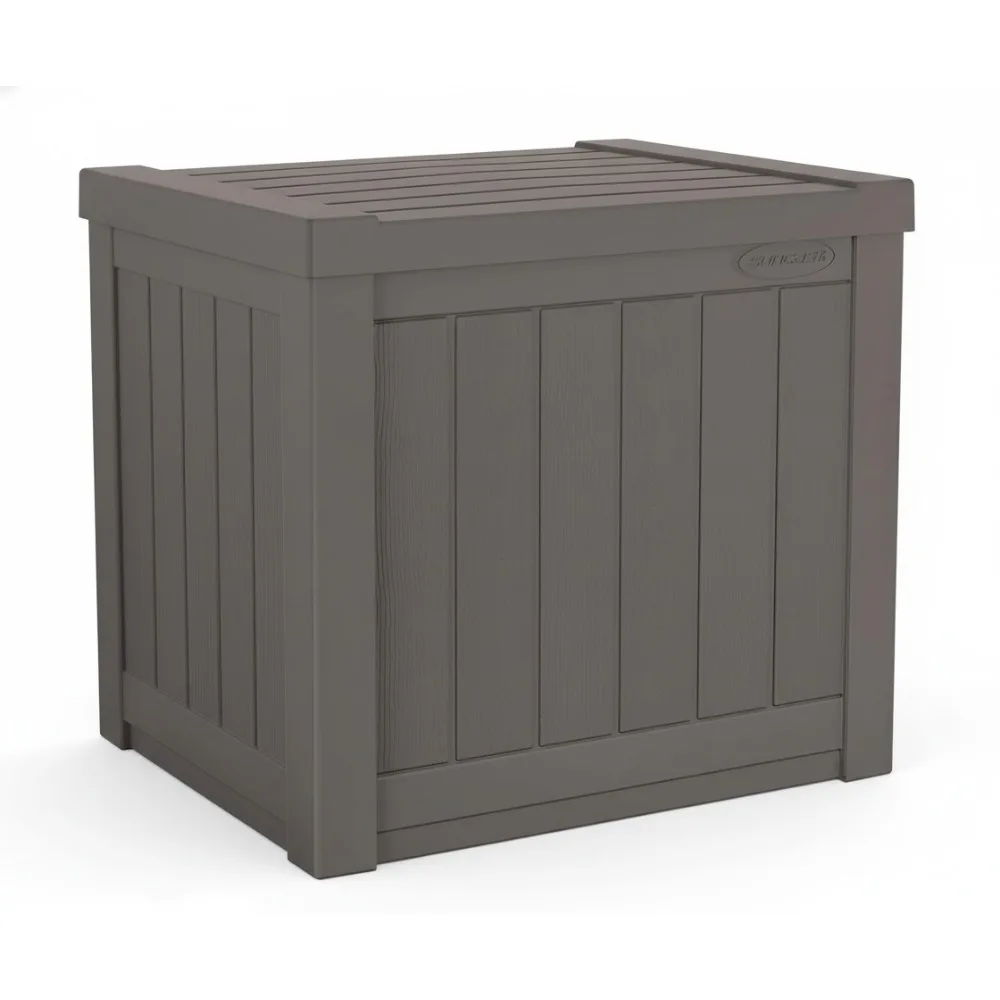 

22-Gallon Outdoor Storage Box with Seat - Lightweight Resin Deck Container for Patio Cushions & Gardening Tools