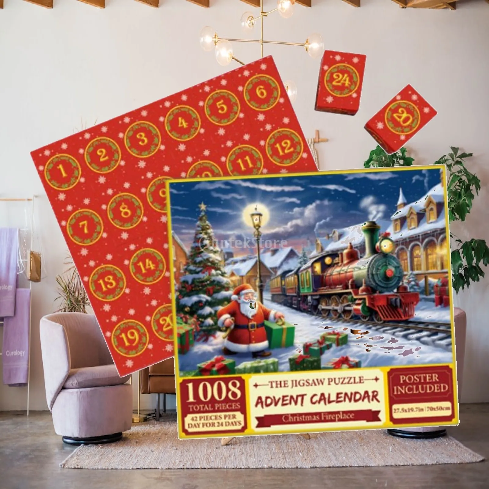 Christmas Jigsaw Puzzle in 24 Boxs Educational Home Decoration for Kid
