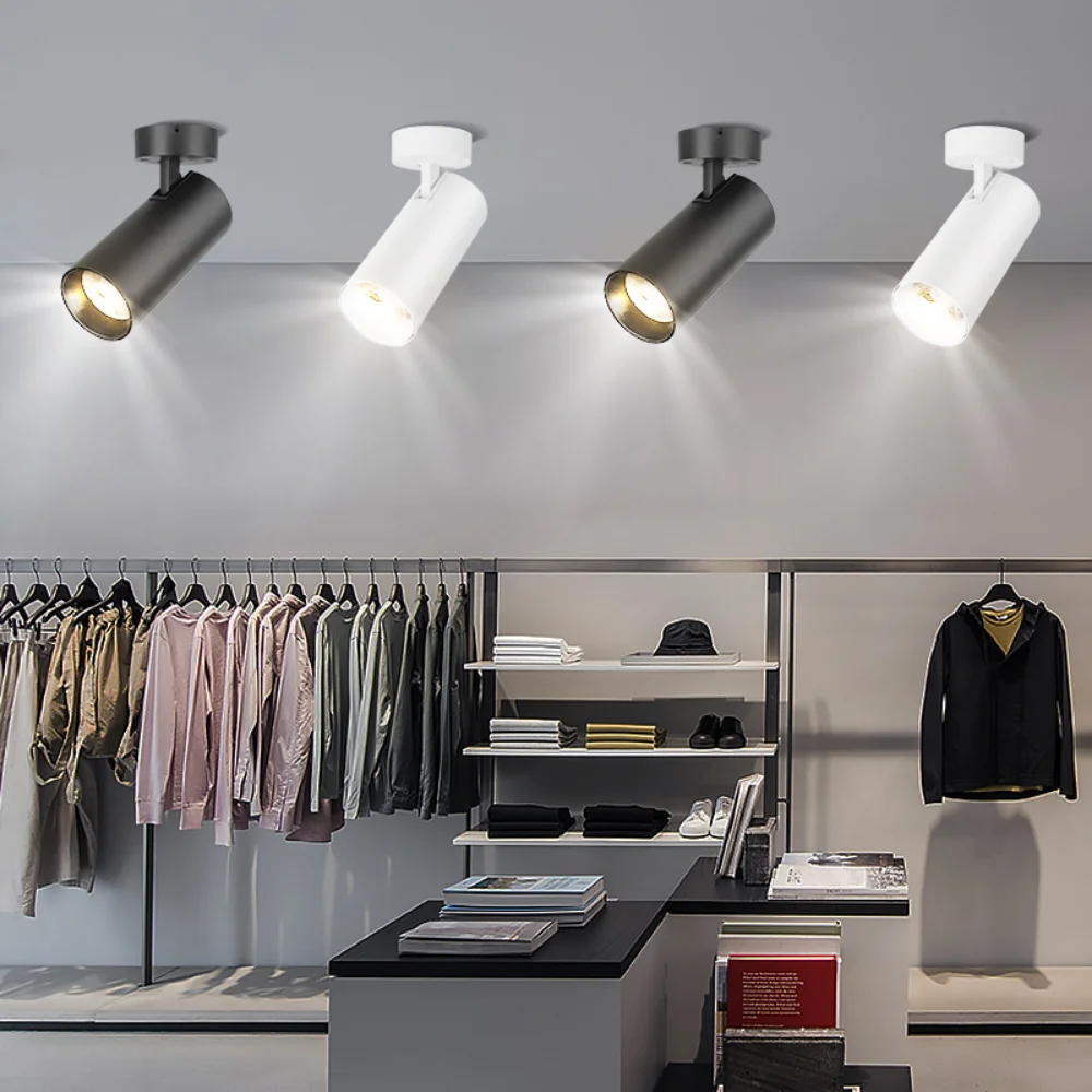 Foldable LED Spotlight Downlight 7W 15W Surface Mounted COB Ceiling Light Spotlight Rotatable Clothing Store Showroom AC220V