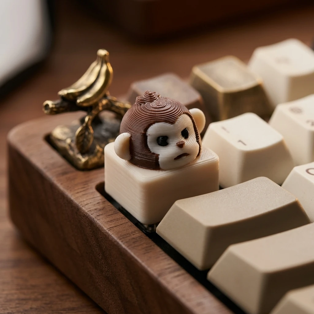 Boring monkey shape key cap, creative mechanical keyboard decoration