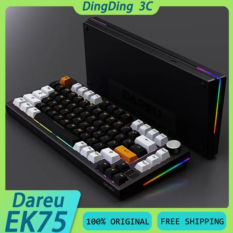 Dareu EK75 Wired Magnetic Switch Mechanical Keyboard With Knob Aluminum Alloy RGB 8K Low Latency Custom E-sports Gaming keyboard