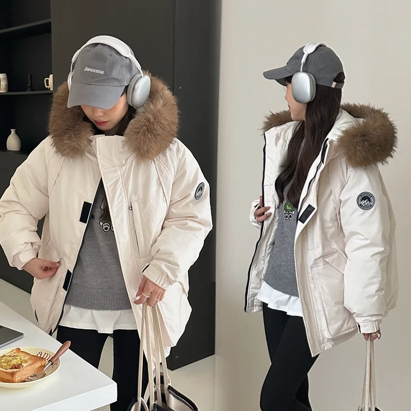 Down Jacket Couple\'s Parka Jacket Workwear Down Cotton Jacket Women Autumn Winter  Style High End Design Niche Oversized Jacket