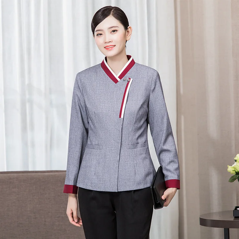 ホテルの部屋のクリーニング制服長袖秋冬衣装モールコミュニティプロパティクリーナー病院女性のクリーニング作業服