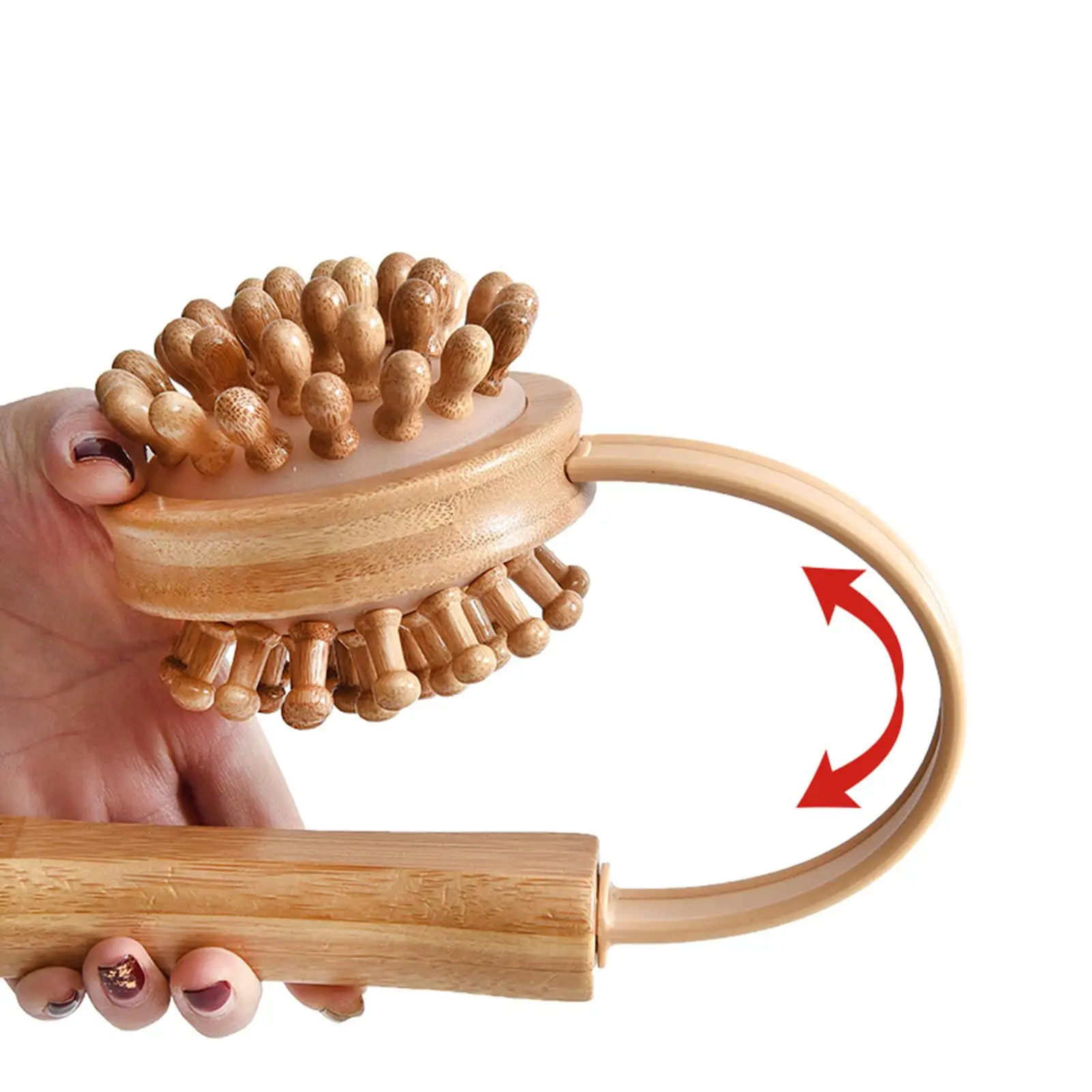 

Double Head Back Scratcher Massager Stick Wood Handle , and Soreness