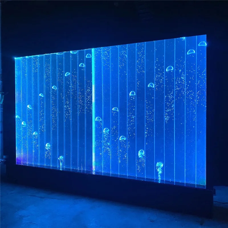 Lighted Aquarium Bub-ble Water Wall Screen Room Divider Removable Hanging Panel