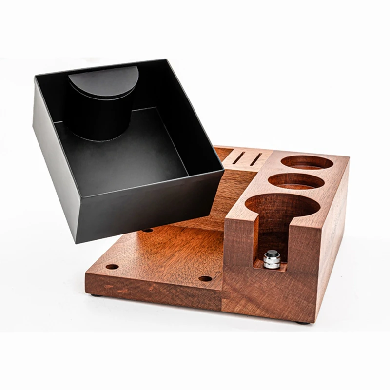 LICG Espresso Tamping Station Knock Box-Espresso Knock Box And Tamp Station Coffee Organizer Box For 51-58Mm Espresso Tamper