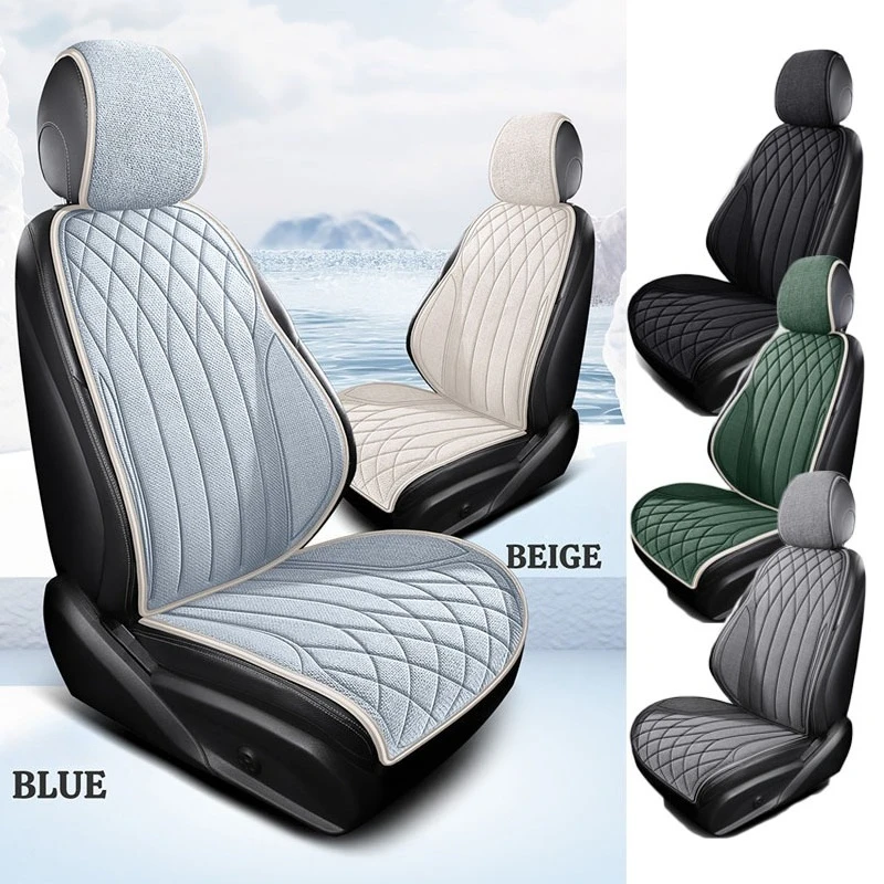 

Универсальный разделенный чехол на автомобильное сиденье, четырехсезонный автомобильный льняной дышащий противоскользящий чехол для автомобильных сидений, защитные чехлы на сиденья