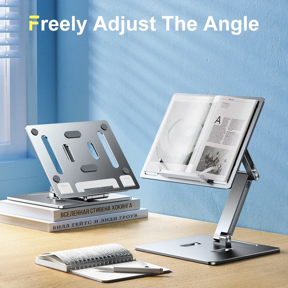 

Aluminum Laptop Height Angle Adjustable Reading with Foldable Base Notebook Desktop iPad Stand Tablet Stand Holder