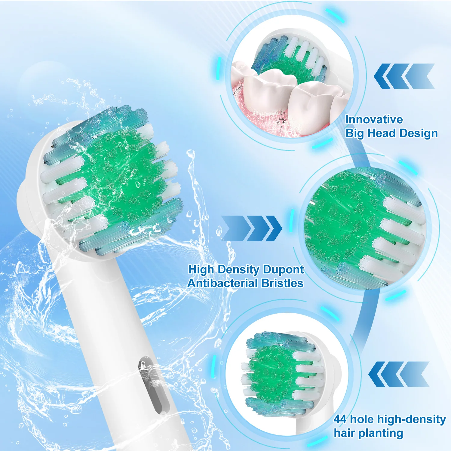 

New 8/12/16/20X Electric Toothbrush Replacement Head Soft Dupont Bristle Tooth Brush Heads For Oral B Toothbrush Nozzles SB-17A