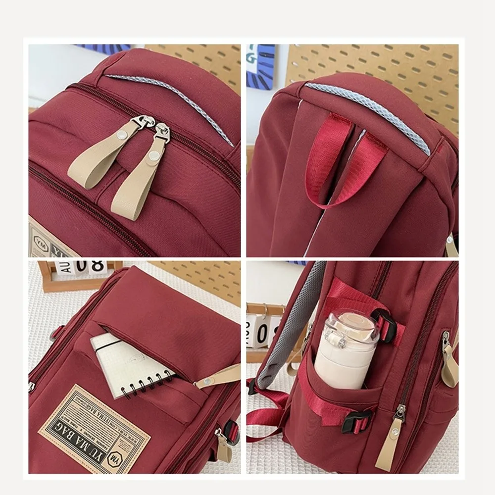 

Waterproof Large Capacity Students Backpack Zipper Leisure Nylon School Bag Multi Pocket Casual Teenage Daypack Travel