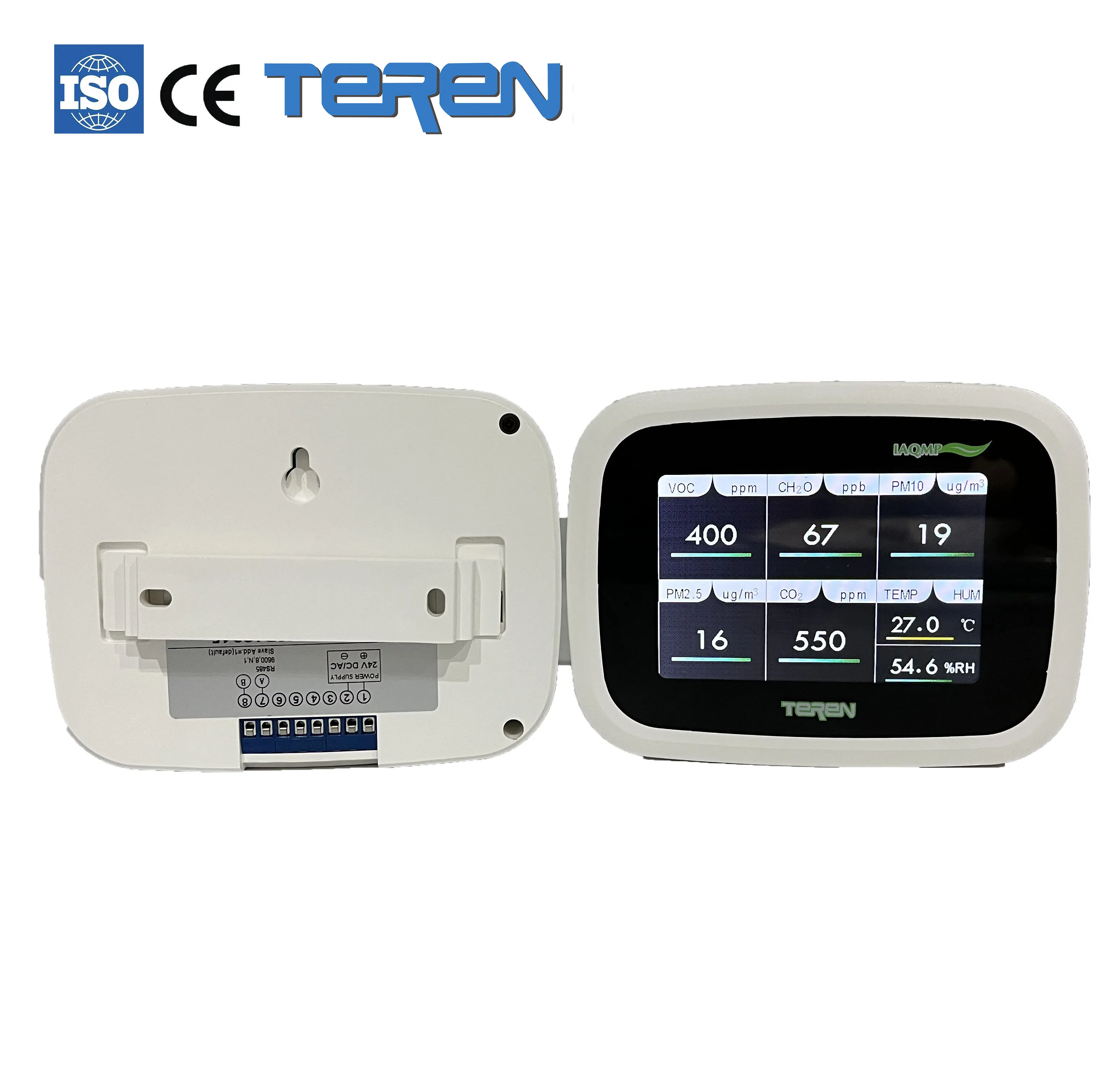 HVAC 테스트 장비 다기능 실내 VOC CH2O PM2.5 PM10 CO2 T/RH 공기 품질 감지기 다중 가스 감지기