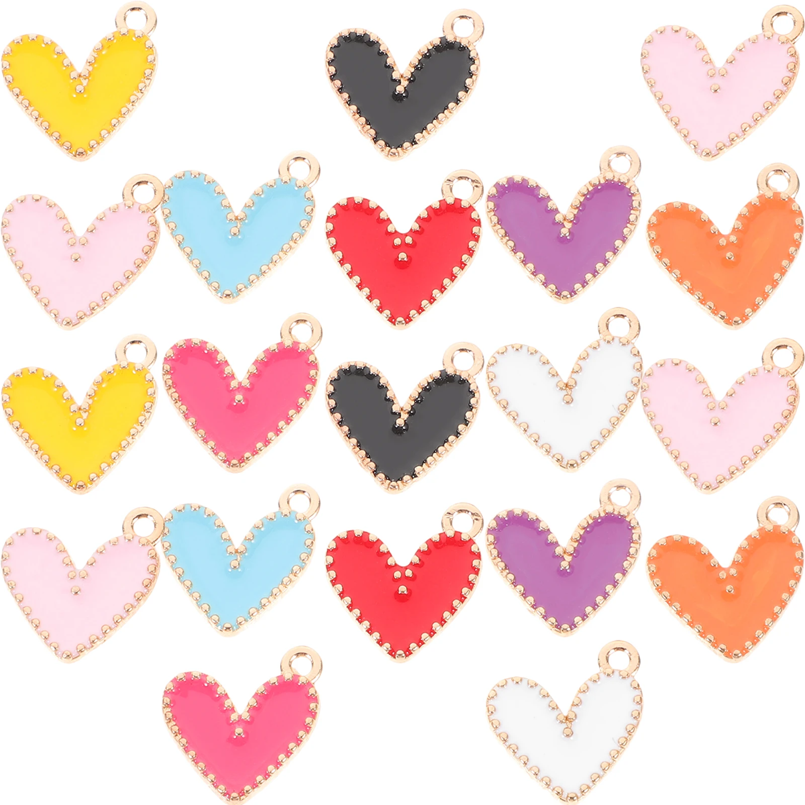 

90pcs Heart Shaped Charms Love Pendant Earrings Necklace Bracelet DIY Crafts Accessories Handmade Ornaments Jewelry Decorations