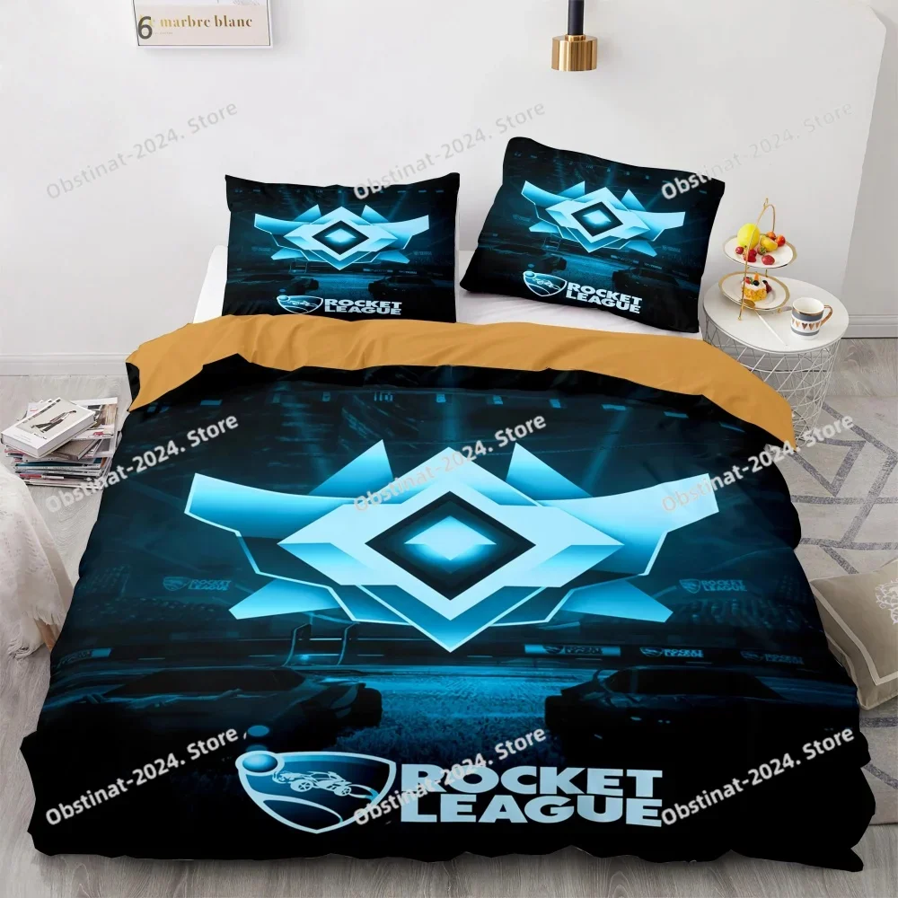 Juego de cama 3D Rocket League, colcha individual, doble, tamaño Queen, King, juego de cama Rocket League, funda nórdica para dormitorio de niños y adultos