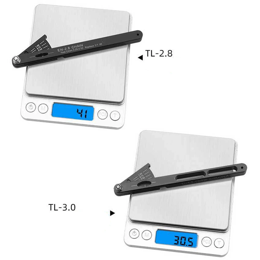 مؤشر ارتداء سلسلة الدراجة مقياس سبائك الألومنيوم لتحليل ارتداء السلسلة الدقيقة والصيانة الوقائية لتمديد عمر السلسلة