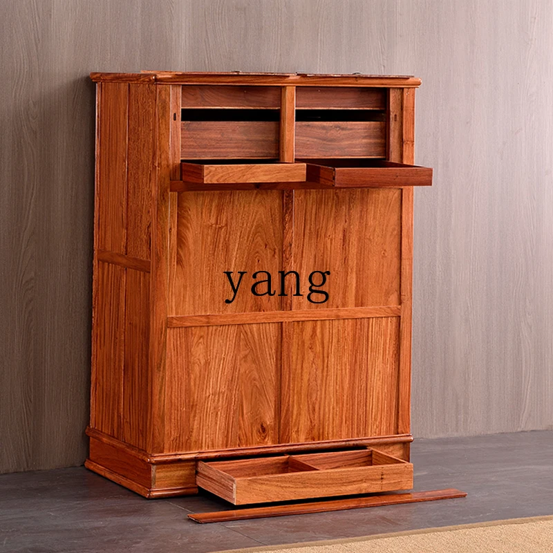 LTT mahogany furniture solid wood Chinese chest of drawers big fruit red sandalwood bedroom organ cabinet