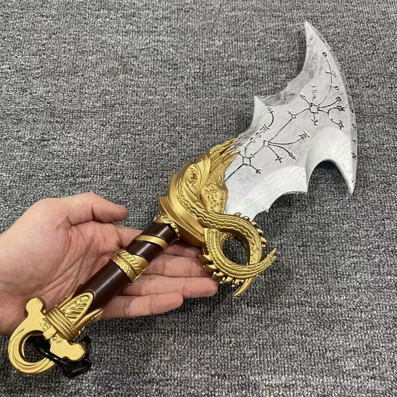 17inch PU Kratos Katana Blade Chaos Damascus Sword Real Size Japanese Katana God of War 4 Cosplay Prop Athena Samurai Sabre Toy