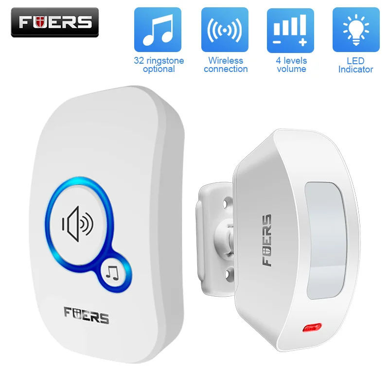 FUERS Wireless Door Sensor Alarm Door Bells Chime Home Security Motion Detector Visitor Alert Welcome Chime Burglar Alarm System