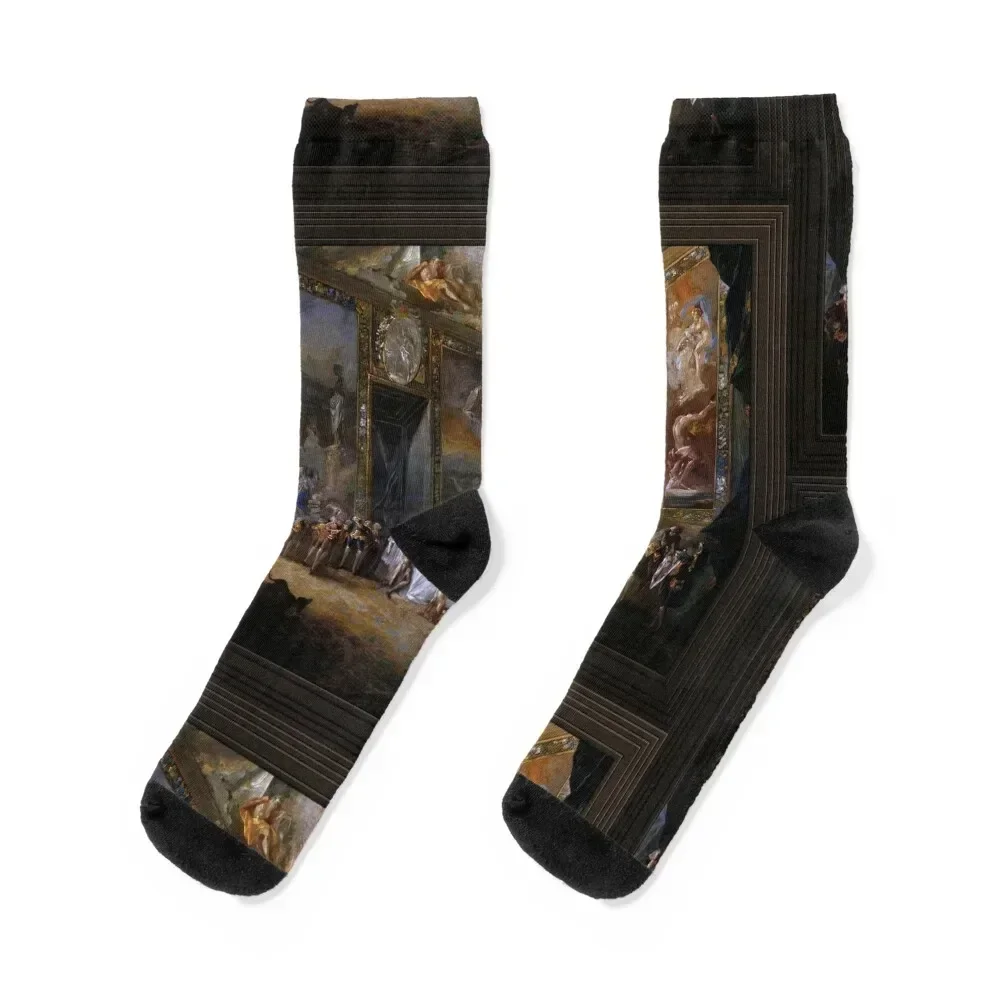 Charles III Dining Before The Court by Luis Paret y Alcázar Socks funny gift Soccer gym crazy Women's Socks Men's