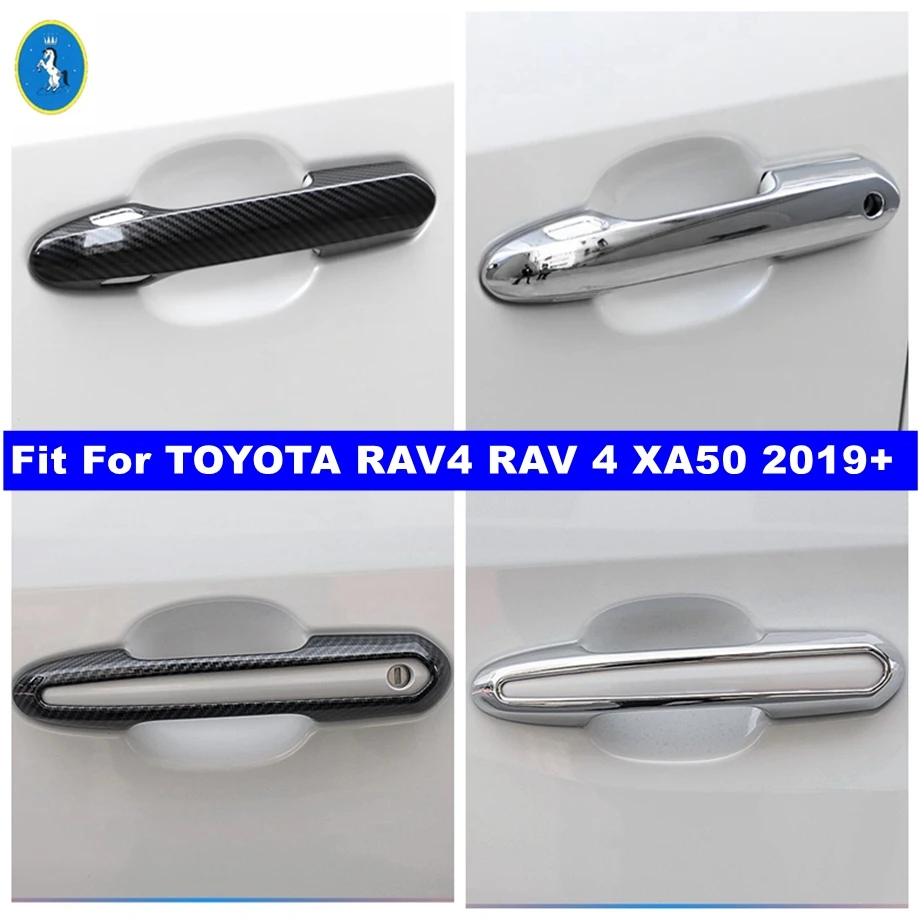 

Carbon Fiber / Shiny Car Accessories Side Door Handle Pull Doorknob Frame Cover Trim Kit For TOYOTA RAV4 RAV 4 XA50 2019 - 2023