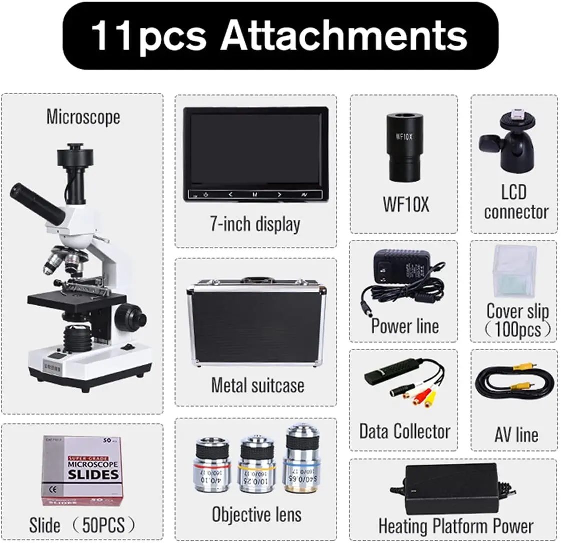 Lab Compound Monocular Sperm Microscope 40X-2000X with 7\