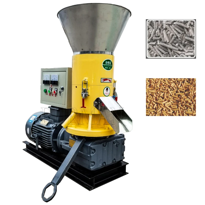 Electric Wood Pellet Making Machine Flat Die Sawdust Biomass Fuel Pellet Mill Machine Granulator