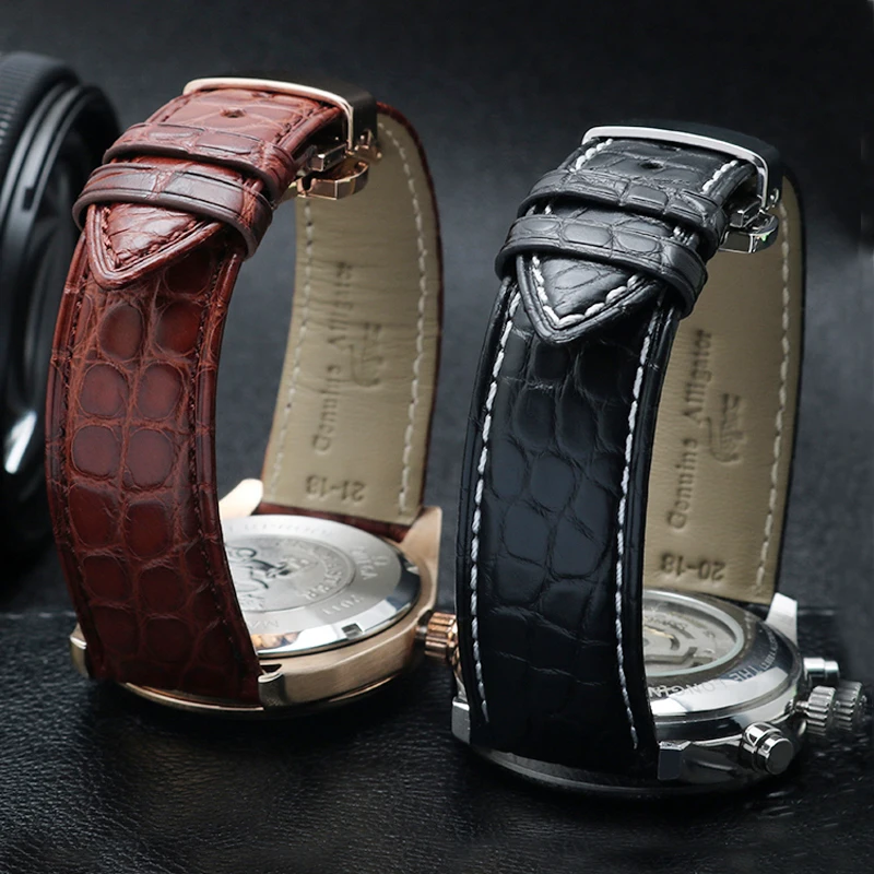 Genuine Alligator Watch Strap 12 13 14 15 16 18 20 21 22 24mm Watchband Men And Women Watch Band Crocodile Skin Leather Bracelet