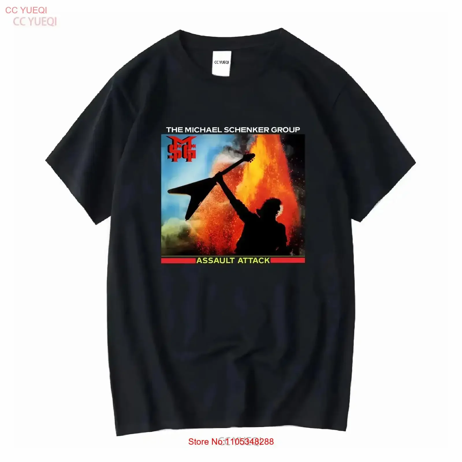 Camiseta Vintage de Michael Schenker Live In Tour, de Algodón Negro, Talla Completa, Lavada, Suave, Ligeramente Elegante, Transpirable y a la Moda