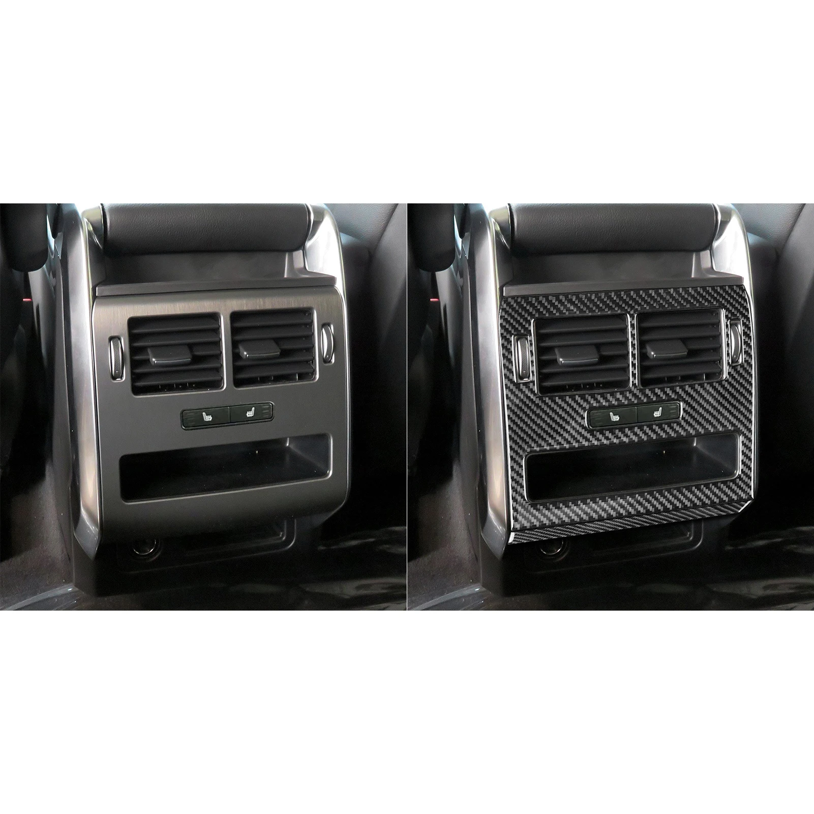 For Range Rover Sport 2014-2017 Soft Carbon Fiber Rear Air Condition Vent Outlet Panel Trim Stickers Car Accessories