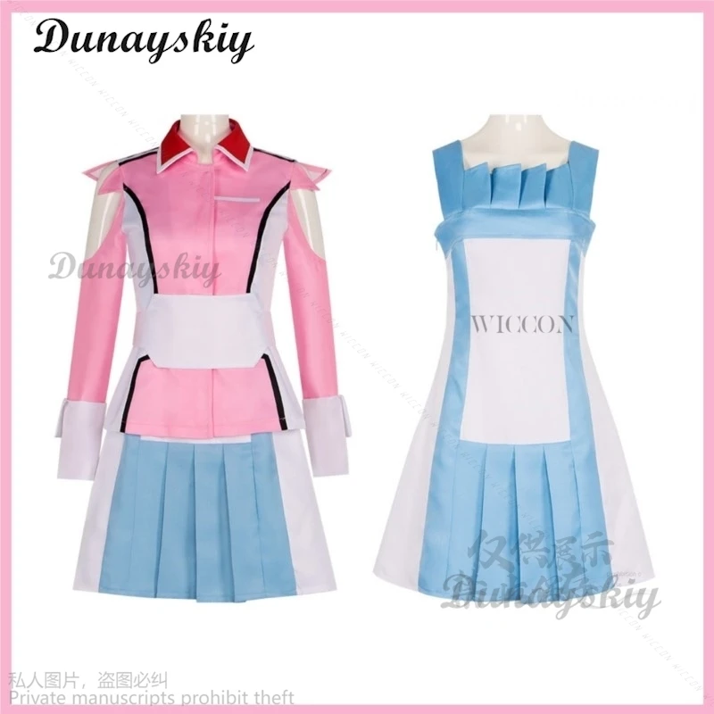 Anime Gundam Seed Destiny Stellar Loussier Cosplay Costume Pink Coat Battle Uniform Adult Woman Lovely Christmas Party Suit