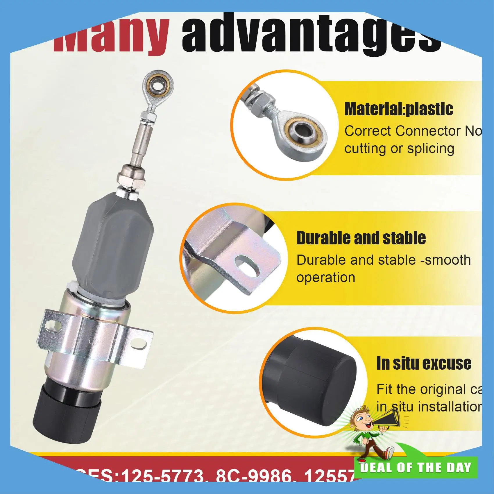 

24-часовая доставка 24 В электромагнитный клапан отключения топлива для экскаватора Komatsu PC60/120/200/-7 электромагнитный клапан отключения пламени B4002-1