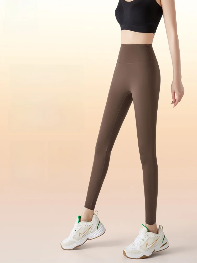 Pantalones deportivos de yoga de cintura alta para mujer Otoño Invierno vientre adelgazante levantamiento de cadera arco patrón de piel alargamiento de piernas Trou...