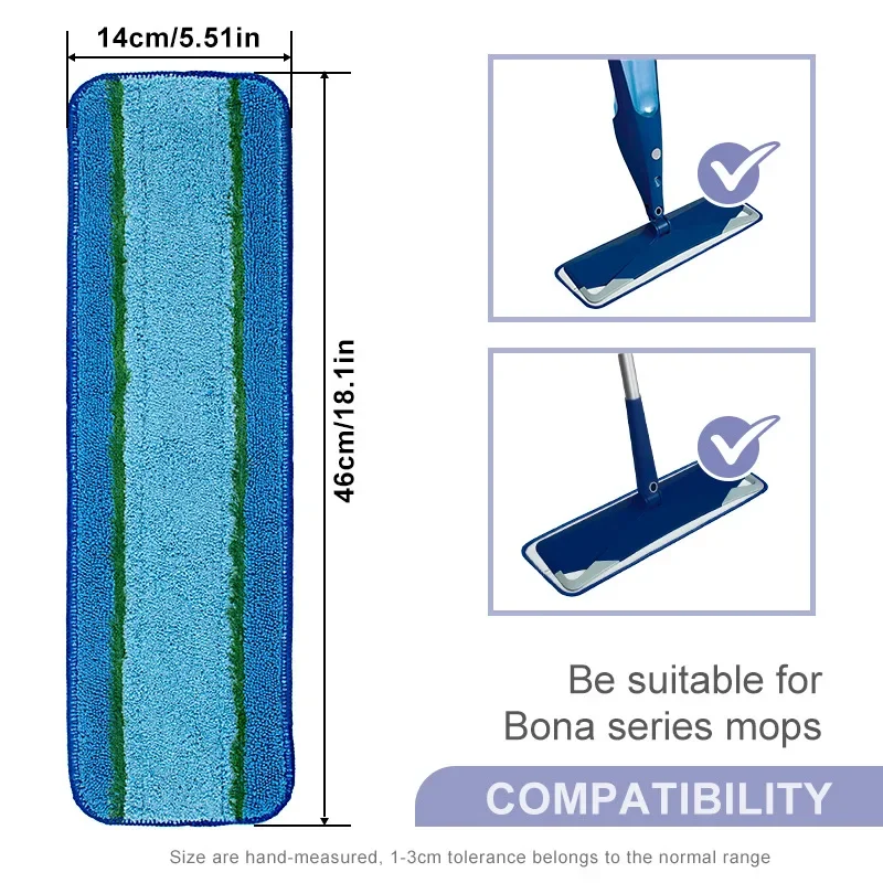 1pc Cleaning Mop Refill Pad ForBona Mops,Machine Washable Reusable Pad Mop Refill Pad for All Hardwood Floors