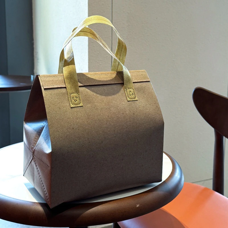 【M】Non-woven Insulation Bags Tote Fabric Portable For Coffee Food Cake Drinks Package Delivery Keep Warm Cold Reusable Pouch