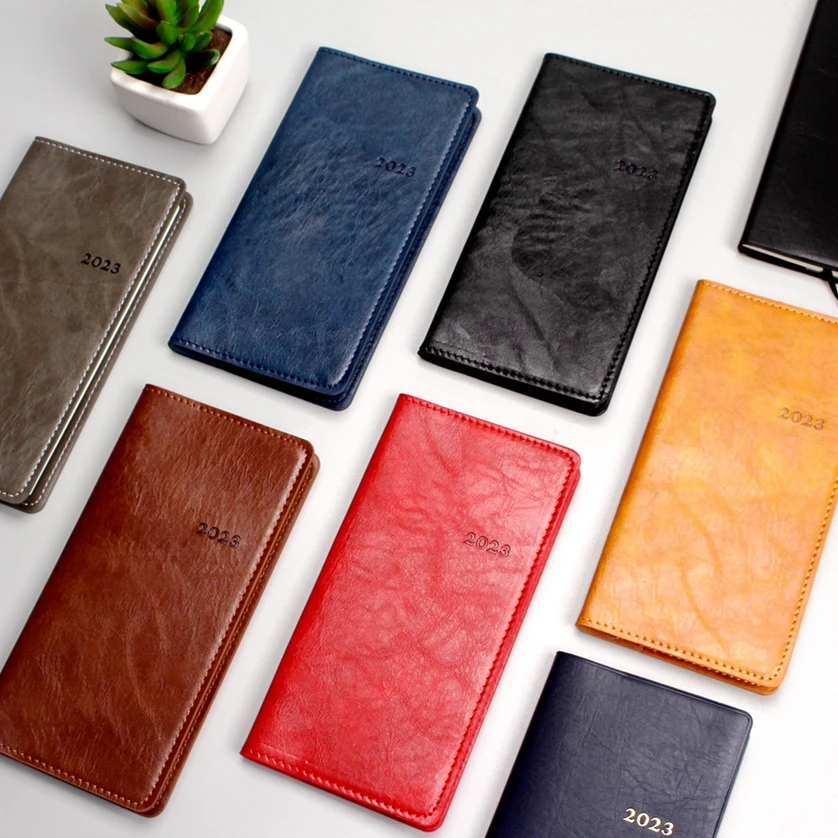 2023 Agenda Weekly Notebooks A6 Notebook Papelaria Planner Leather Diary Caderno Office Notepad Pocket Note Book Diario Calendar