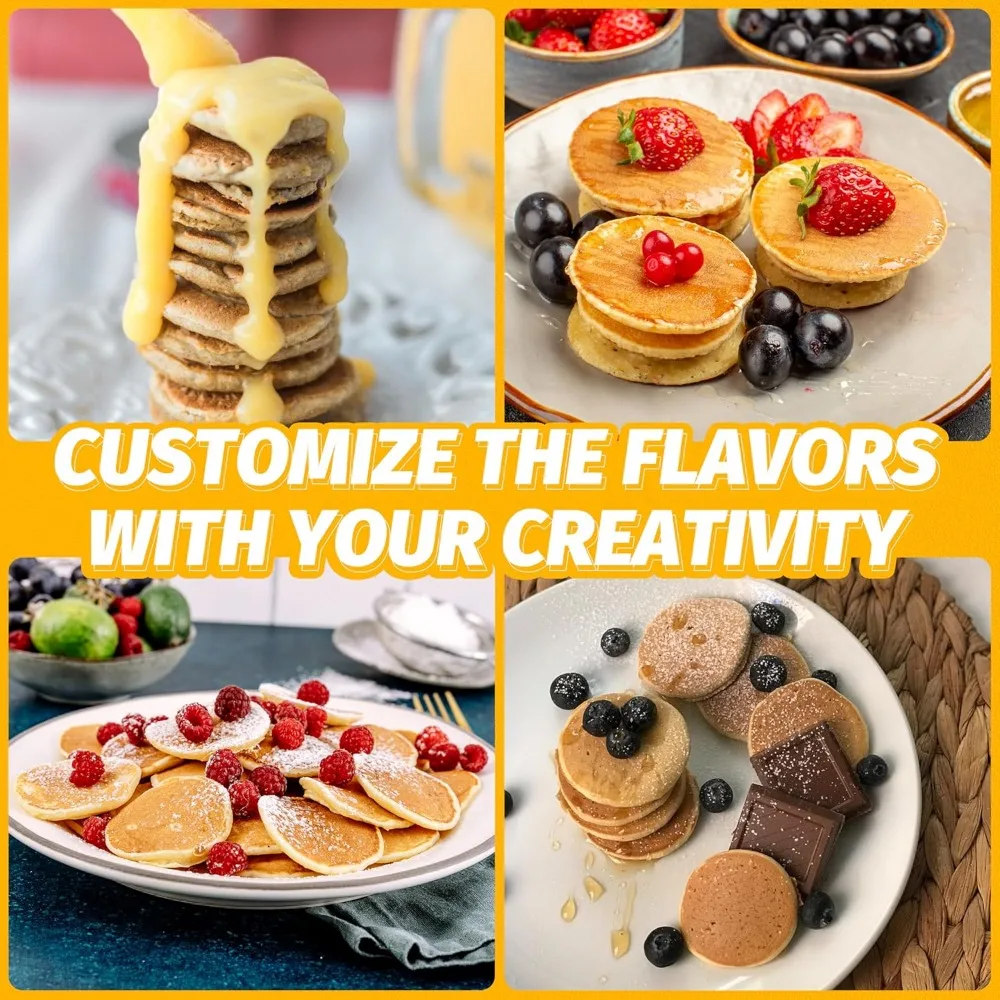 ماكينة صنع الفطائر غير اللاصقة، وعاء Poffertjes الكهربائي مع التحكم في الحواف، مع فرشاة وشوك، 14 فتحة، أسود