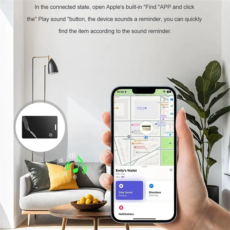 ABGI-Smart Air Tag GPS Tracker Card Bag Wallet Locator แท็กอัจฉริยะสําหรับค้นหาแอพของฉัน