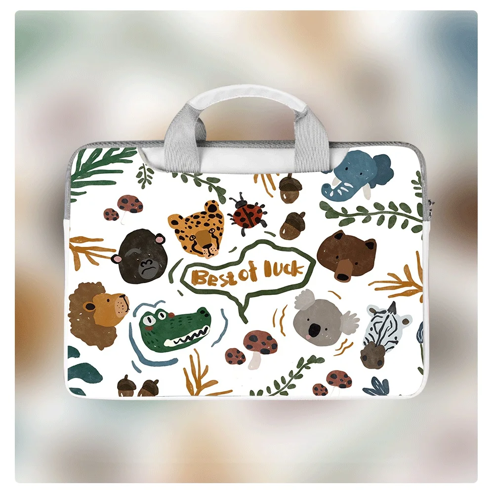 

Cute Animal Print Fashion Laptop Bag 13 14 15 16 Inch Waterproof PU Leather Laptop Bag with Handle for Macbook Air Pro Dell HP