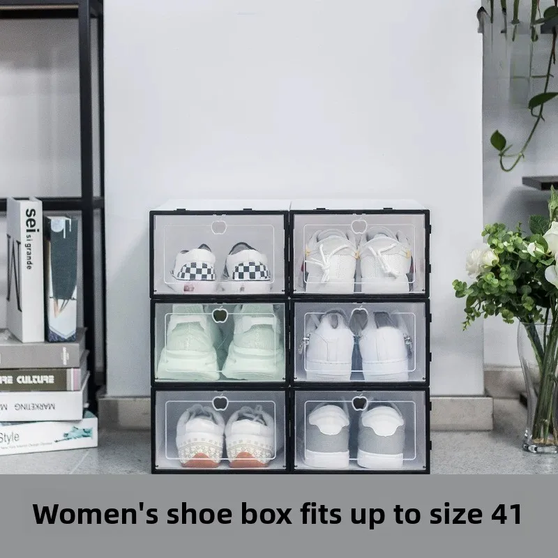 scatola-per-scarpe-in-plastica-trasparente-antipolvere-semplice-impilabile-a-piu-strati-mobiletto-per-riporre-le-scarpe-soluzione-facile-da-usare-per-l'organizzazione-domestica