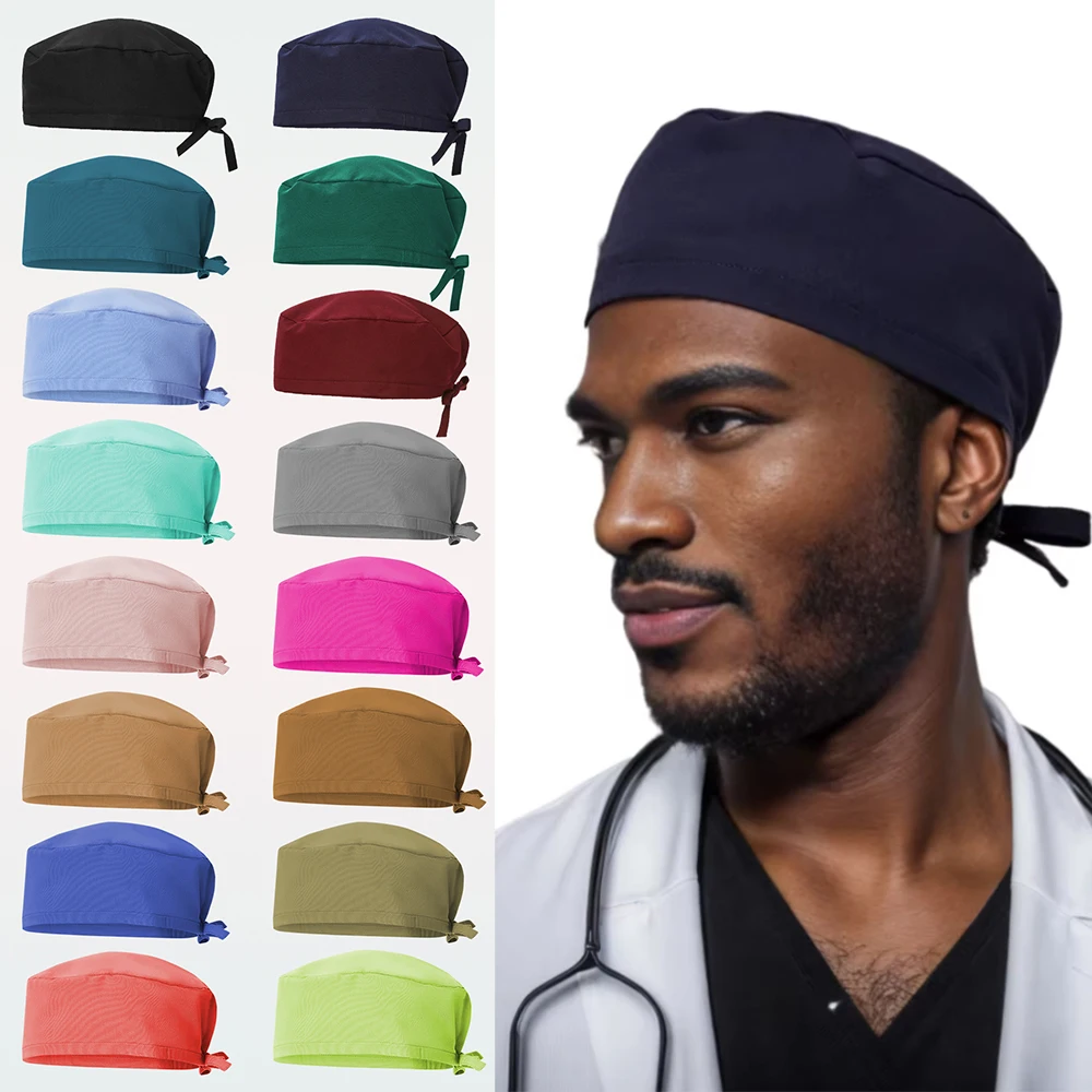Chapéu cirúrgico unissex de cabelo curto, boné médico, clínica hospitalar, enfermagem, médico dentário, enfermeira, salão de beleza, cuidados de saúde, boné de trabalho