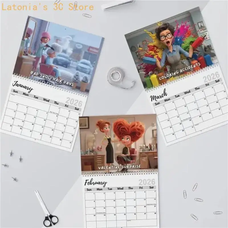 2026 Humorvoller Salonkalender, Doppelspulenbindung, Wandkalender, Monatsplaner, Geschenk für Beauty-Enthusiasten – Detail 10