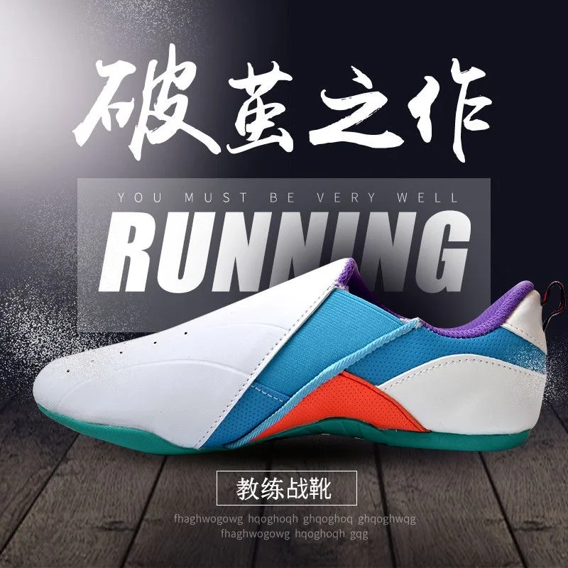 2025 جديد الرجال النساء فنون الدفاع عن النفس حذاء لينة أسفل التايكوندو أحذية للجنسين خفيفة الوزن داخلي حذاء للجيم الأزواج الجلود Wushu حذاء