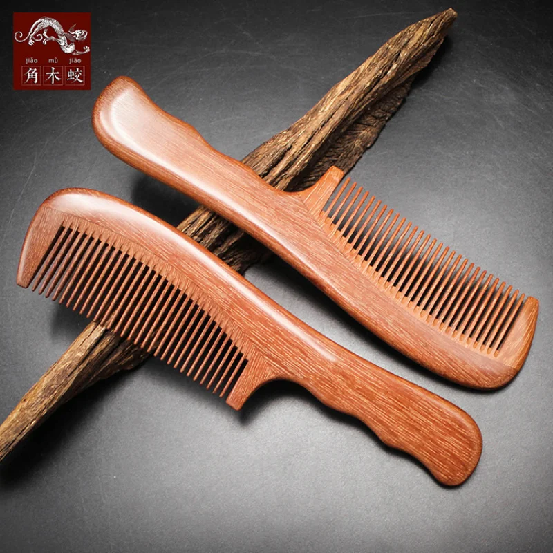 

Red sandalwood with fine teeth thickened handle, massage and hair styling comb