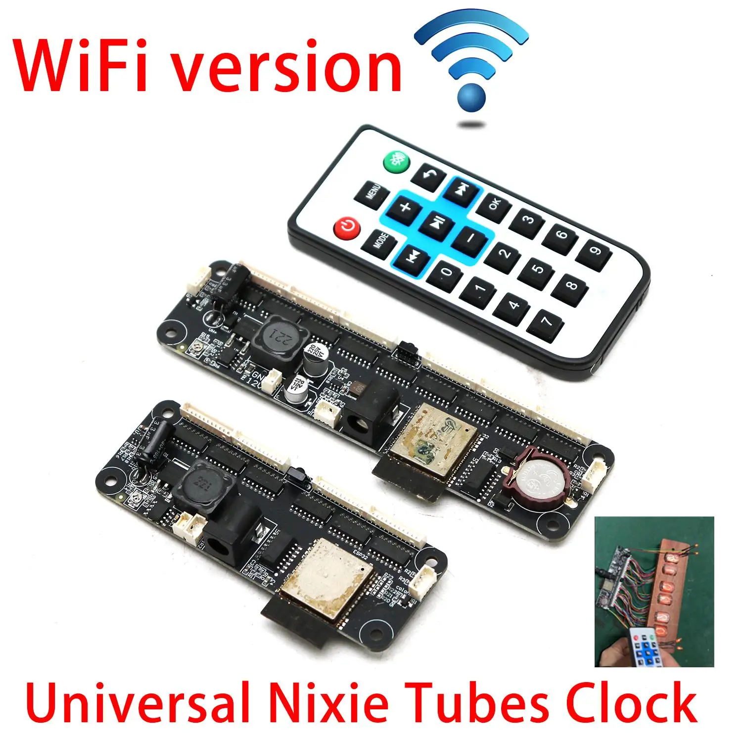 Smart WiFi Universal Nixie Tubes Clock Motherboard Glow Tube WiFi Clock Driver Board For IN12 IN14 IN18 IN8 QS30 Network Time