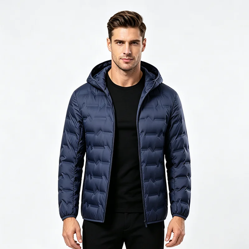 EUMERGX Herren Daunenjacke Winter Warme Entendaunen Leichte Polsterjacke Camping Klettern Trekking Graphen-Futter Mantel – Detail 14