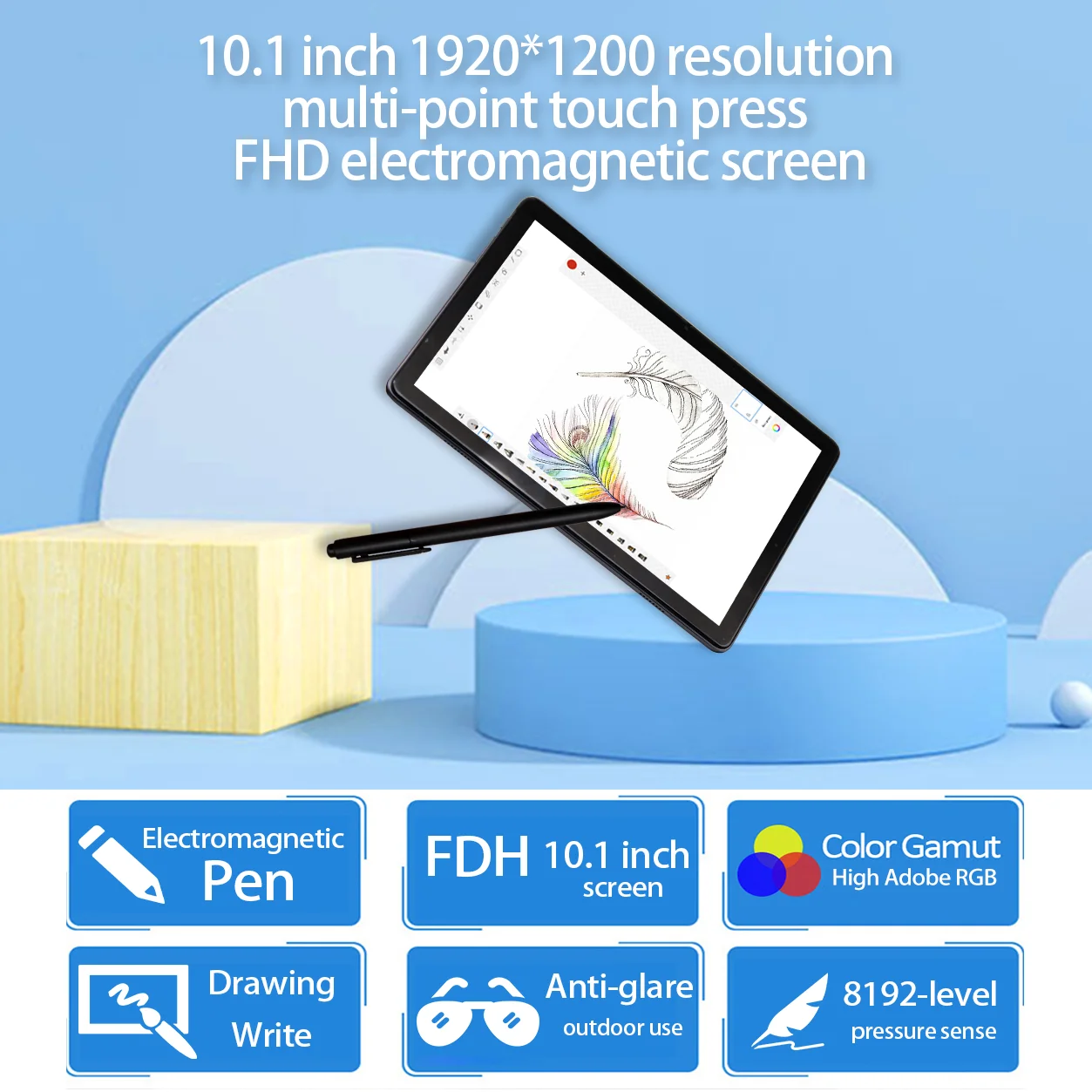 10.1 Inch Tablet PC Drawing Writing Design Students Education Home Use 4G  Card Call Android Tablet With Electromagnetic Pen