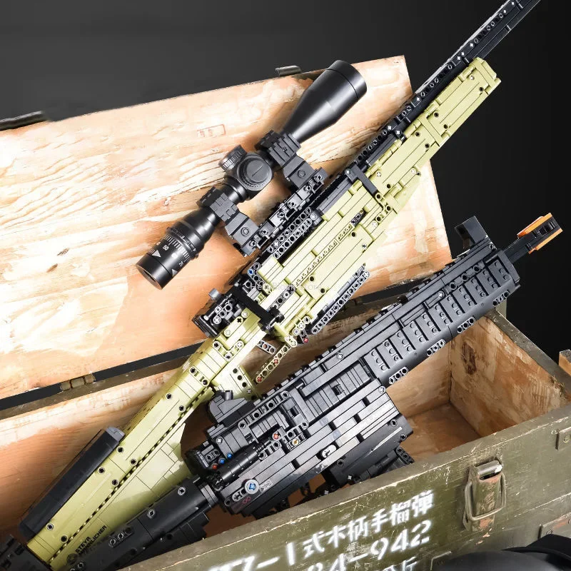 Pallos บล็อกตัวต่อปืนไรเฟิล M24สร้างสรรค์ AWM, kado ulang tahun ของเล่นผู้ใหญ่เด็กผู้ชาย WW2